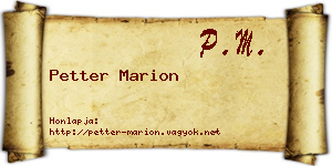 Petter Marion névjegykártya